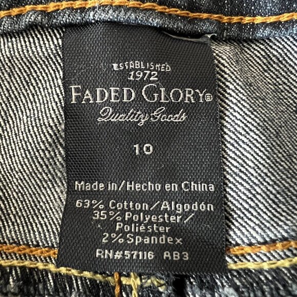 Faded Glory Women's Cropped Jeans Size 10 Straight Leg Mid Rise Stretch Blue - Picture 5 of 9